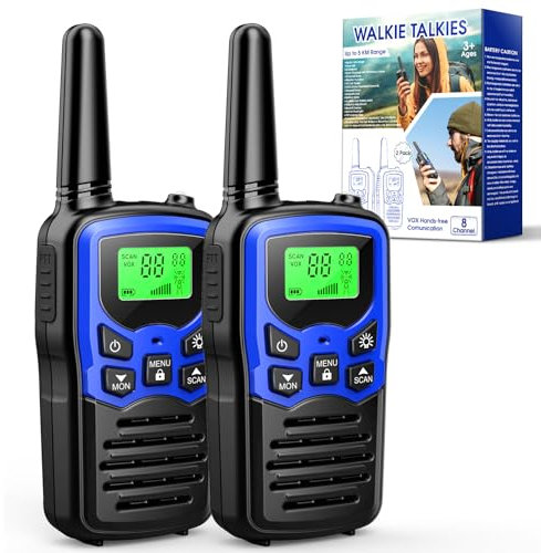 Hapikids Walkie Talkie Erwachsene, Funkgeräte Set Camping Ausrüstung Walky Talky Kinder 5 km Camping Gear Walki Talki Funkgerät mit Taschenlampe LED