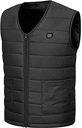 ZZSEAI Gilet Chauffant Moto,Gilet Chaud Lavable Chauffage Manteau Chauffant Hiver LéGer pour Moto Chasse RandonnéE Ski Veste Homme Chauffante Doudoune Homme Chauffante (Batterie Non Incluse)