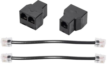 Huudngeje 2 Piezas RJ11 Cable Telefónico Divisor 15 cm Cable 6P4C 2 Puertos Adaptador Divisor de Cable Telefónico