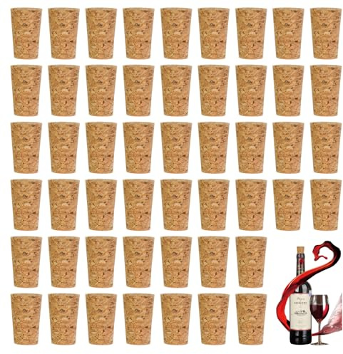 Pengshow Wine Corks, Natural Soft Wine Bottle Cork, 50PCS, 22X17X35 MM | Wood Corks Plugs, Wooden Straight Cork Stoppers, for Wine Bottles, Beer Bottles, DIY Crafts