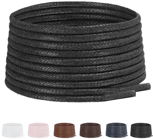 UamGlsob Golfskosnören – prestationsvaxade ersättningssnören i bomull för spiklösa golfskor, halkfri hållbar design, Svart, 31/80cm