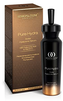 Simon&Tom Pure Hydra Swiss Hyaluronic Serum - Transformierendes Gesichtsserum - 30ml - Reich an Vitamin C - Argan Stammzellen - Für alle Hauttypen - Paraben - Phthalatfrei - Made in Spain