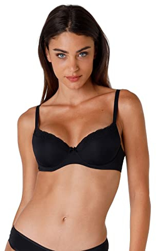 Lovable Reggiseno Balconette con Ferretto in Microfibra | Coppe Leggermente Imbottite | Comfort Invisibile sotto Abiti | Intimo Sensual Touch Donna, Nero, 34 / 3B