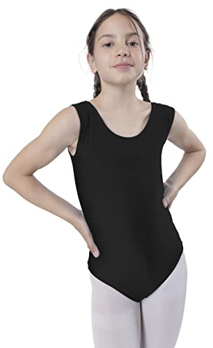 Carnavalife - Body da danza per ragazze senza maniche, body da balletto con collo tondo per ginnastica, ballo, feste, Nero , 1-3 anni