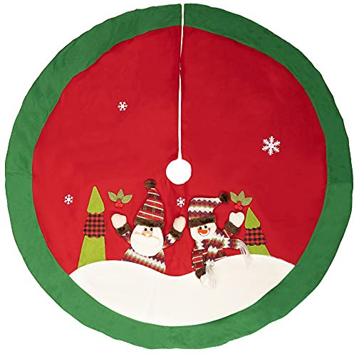 COM-FOUR® Premium Weihnachtsbaumdecke zum Schutz vor Tannennadeln - runde Christbaumdecke für den Weihnachtsbaum - Unterlage mit Weihnachtsmotiv