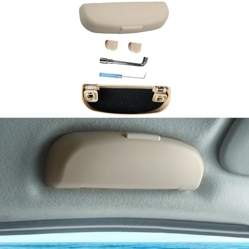 GAFAT Compatible con Volvo XC40 XC60 XC90 V60 V90 S60 S90 2018-2025 2026 2027 Soporte para Gafas de Sol, Estuche para Guardar Gafas, Organizador Interior Accesorios (Beige)