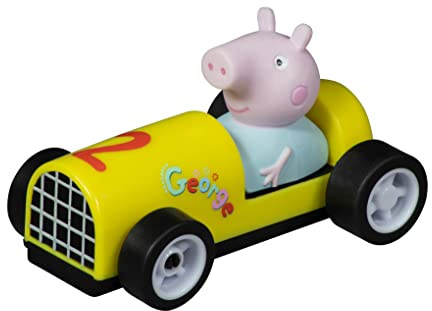 Carrera FIRST 20065029 Peppa Pig George Racerbana, körglädje med Peppa Pig, detaljer i skalenlig design, med favoritkaraktärer för timlång lek, officiell Peppa Pig-licens