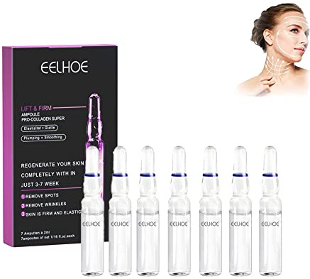 Concentré De Collagène Sérum Ampoules, Avec Aloe Pour Lifter Et Raffermir, Production De Collagène, 7 Jours Pour Une Peau Plus Ferme, Réduit Les Ridules Et Hydrate La Peau (5 boxes (35 bottles))