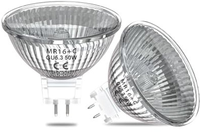 Luxvista MR16 GU5.3 Halogenstrahler 50W 12V Dimmbar GU5.3 Halogen Warmweiß 2800K, 550LM, GU5.3 Bi-Pin Base, Halogen Reflektor Glühbirne, für Halogenstrahler Einbau Schienenbeleuchtung, 2er-Pack