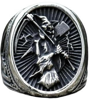 New Men's Rings Sickle Calvarium Skull Ring For Teens Punk Jewelry Gift Vintage