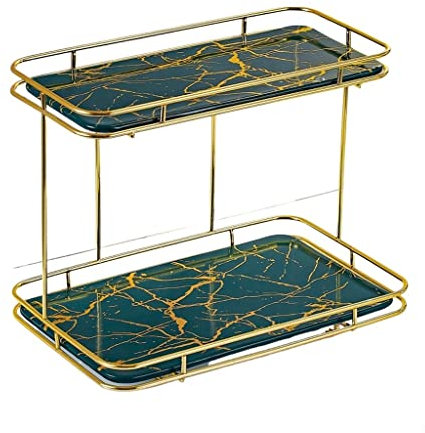 XGGXBYS Bathroom Space Save Double-Layer Bathroom Corner Bathroom Rack Toilet Washstand Toilet Countertop Cosmetic Storage Double-Layer Bathroom Rack (Color : A)