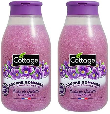 COTTAGE - Dusche Peeling Violette Zuckerkörner Peeling 100% natürlich - 270 ml (Packung mit 2)