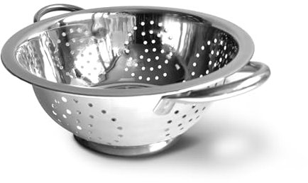 Fackelmann Colapasta Ø 20 cm, per scolare pasta, riso, verdure, materiale in acciaio inossidabile con base d'appoggio, lavabile in lavastoviglie, dimensioni Ø 20 x 9,5 cm