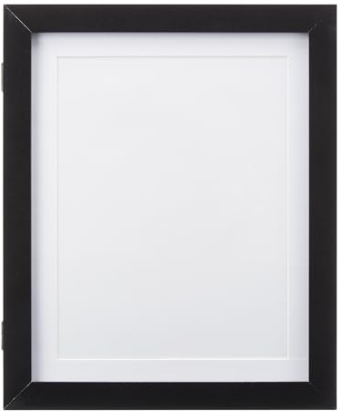 Amazon Basics Rechteckiger Kunst-/Bilderrahmen aus Holz (Frontloader), 25,4cm x 31,7cm, Schwarz