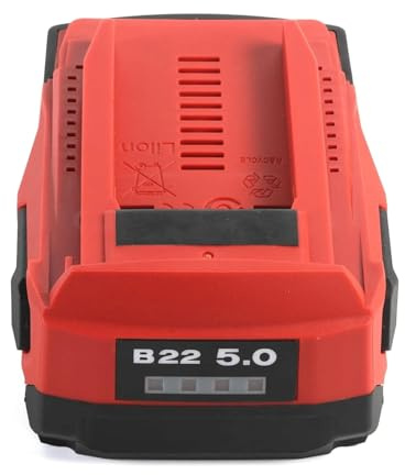 22 V 5,0 Ah Ersatz-Li-Ionen-Akku, kompatibel mit Hilti B22 21,6 V 22 V, Ersatzakku, Zubehör für Akku-Elektrowerkzeuge, 1 Stück