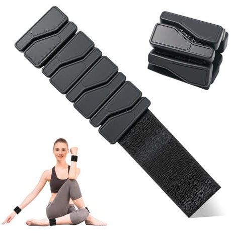 Cozary 2 Pezzi Polsiere e Cavigliere Regolabili (0.45kg Ciascuno), Set Manubri Rimovibili, pesi Regolabili in Silicone, per Esercizio, Camminare, Jogging, Yoga, Aerobica, Pilates, Nero