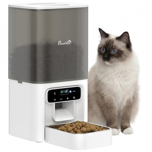 PawHut Automatic Cat Feeder, 4.5L Cat Food Dispenser for Multi-Kittens