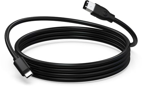 Arzweyk Câble adaptateur Firewire 400 6 broches vers USB C, IEEE 1394a Firewire 400 USB C compatible avec imprimante, scanner, appareil photo numérique, caméscope, 1,8 m