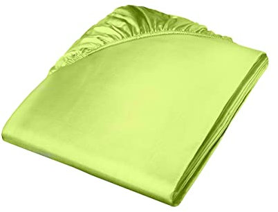Fleuresse Colours Spannbettlaken, Uni-Mako-Satin, apfelgrün, 160 x 200 cm