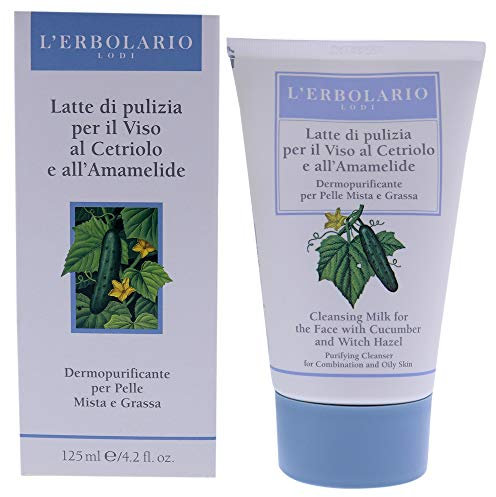 L'Erbolario Hamamelis und Gurken Reinigungsmilch, 1er Pack (1 x 125 ml)