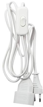 Alargador con interruptor blanco - 2 m