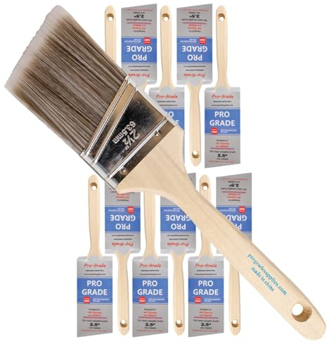 Pro Grade - Paint Brushes - 12Ea 2.5 Angle Brushes