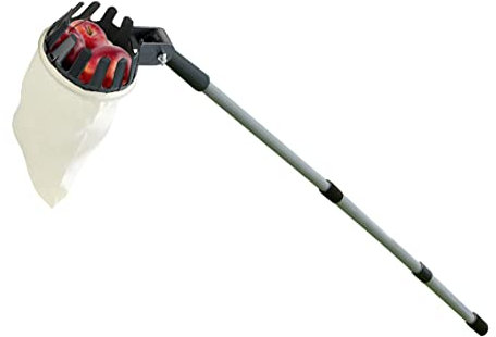 Maximex Obstsammler XL mit Teleskopstiel, Erntehelfer für Obstbäume mit Fangbeutel, Scharfe Klingen aus rostfreiem Edelstahl, 14 x 80-146 x 6 cm