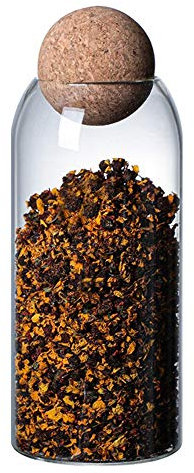 afdg Vorratsdosen Glas, Lebensmittelglas, Küchenglas mit Kork aus Verstärktem Borosilikatglas für Restaurant, Dufttee, Süßigkeiten, Gewürze, Bohnen, Kekse, Medizin (1000ml)