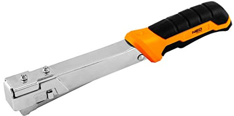 NEO Tools Hammertacker Hand Stapler Upholstery Stapler Furniture Stapler 6-10 mm for G-Staples Steel Construction with High Carbon Hardened Steel Parts Rubber Handle