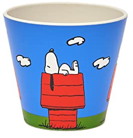 Quy cup Espresso - 100% Diseño italiano Fabricado en R-pet (Recycled Pet) para uso alimentario Taza de 90 ml (tapa no incluida) / 0% de bisfenol A y melamina (SNOOPY, CUCIA)