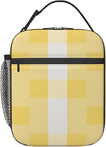 Pranzo al sacco quadrato giallo Pranzo al sacco isolato riutilizzabile Contenitore per il pranzo da uomo adatto per la scuola dell'ufficio del campeggio