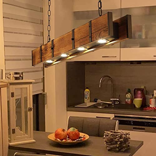 Trä Rustik Pendellampa LED Pendelljus Matbord Hänglampor Retro Höjdjusterbar Ljuskrona Creative Loft Industriell Vintage Droplight Kontorsbar Hänglampa Belysning beautiful scenery