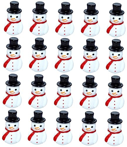 Levemolo 50pièces Mini Bonhomme de Résine Décoration de Noël Petite Figurine pour Étagère Bureau Fête