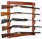 VEVOR Soporte de Pared para Pistola Estante de Madera para Rifle Estante para Rifle 5 Ranuras Carga 60 kg con Acolchado Suave Exhibición de Almacenamiento para Cabinas de Escopeta, Tienda, Casa