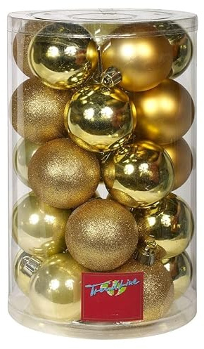 TrendLine Weihnachtskugeln bruchfest, langlebig Ø 6, 8 10 cm Gold 26 Stück