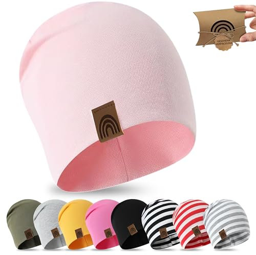 fenchi's AUSTRIA Kinder Beanie 6M-2 Jahre 48-52cm, Frühling Übergangszeit Mütze Slouch in Geschenkverpackung, Baumwolle