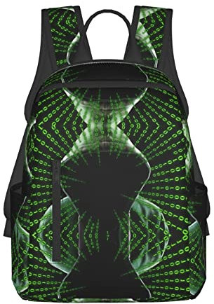 Hacker Attack Einfacher und leichter Freizeit-Rucksack, Laptop-Rucksack, für Herren und Damen, Wandertasche, Schwarz , One size