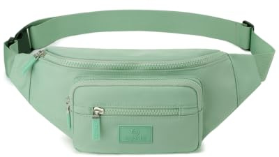 Bumbags for Ladies Bum Bag Fanny Pack Men Women Waist Pack Lightweight Adjustable for Running Walking Hiking Jogging (Green)