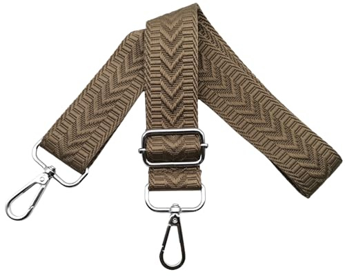 Correa para Bolsos Bandolera Correa de Hombro Ajustable para Mujer con Mosquetón Plateado 3.8cm Anchura, Reemplazo Correa Bolso Crossbody, Caqui Oscuro, U6