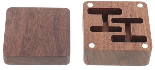Yardenfun Caja para Gemelos Cuadrada de Madera con Tapa Magnética, Organizador Portátil y Elegante para Joyería y Accesorios de Hombre