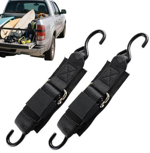Correas de Sujeción con Trinquete | 2 Unidades Cinturón de Carga para Mudanzas - Correas Tensoras De 1.2 Metros con Gancho Semicircular para Moto Remolque Mudanzas Baca Camión Camping