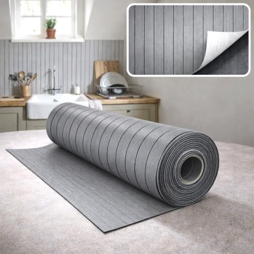 1,8 m² SXP schiuma autoadesiva 3D, rotolo di rivestimento da parete, 60 x 300 cm, effetto lamelle, effetto legno, isolamento acustico e termico, carta da parati per pareti e soffitti (rovere grigio KC