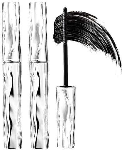 JHAZUN 2 Pcs Mascara Scovolino Metallo,Mascara Essence. Bacchetta per Ciglia in Ferro Lavabile,Mascaras con Scovolino in Metallo,Ciglia Lunghe Pigmento Volumizzante Extra Sottile