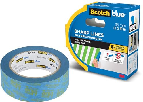 ScotchBlue Malerabdeckband für scharfe Linien 2093, 24mm x 54,8 m – 1 Rolle