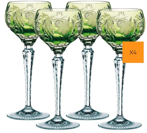 Nachtmann Weinglas mit Schliffdekoration, 230 ml, grün, Traube, 35953, Römerglas aus Bleikristall, spülmaschinenfest, Made in Germany