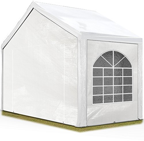 TOOLPORT Carpa de Fiesta 4x2 m Carpa para Fiestas Carpa de Lona PE 450 N Carpa de jardín Carpa para Fiestas Blanca Impermeable