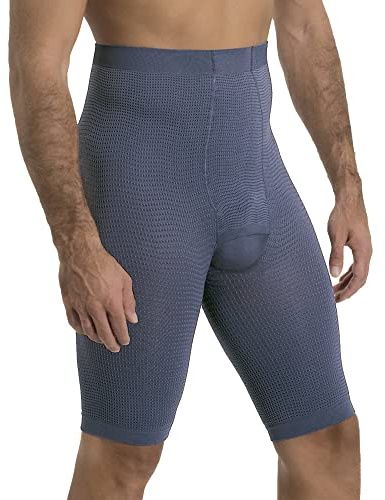 SOLIDEA Boxer Lunghi Uomo Panty Contour | Modellanti e Micromassaggianti (Grigio Metallic, XL)