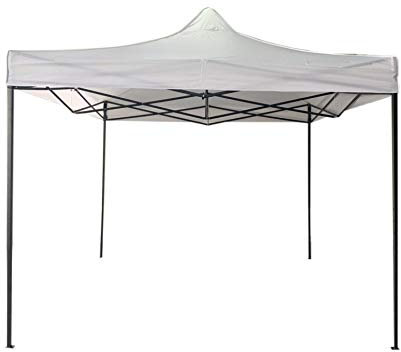 Rebecca Mobili Tonnelle en Accordéon Pliable Blanc Métal Polyester Tente de Réception Stand du Marché Jardin Pavillon - 3,1x3x3 m (H x L x P) - Art. RE6303