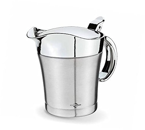 Küchenprofi Thermo Sauciere ELEGANCE | 500 ml | Edelstahl rostfrei / Klappdeckel und Griff aus Kunststoff | Soßen Behälter zum kalt- oder warmhalten | Doppelwandsystem | Tropffreier Ausgießer