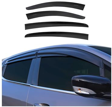 OMAC 4X Windabweiser Regenabweiser kompatibel mit Ford Focus 2018-2025 Schrägheck Limo Dunkel